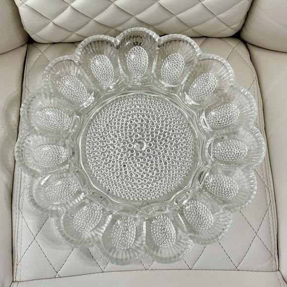 INDIANA GLASS Hobnail Deviled Egg Plate Vintage - Picture 6 of 8